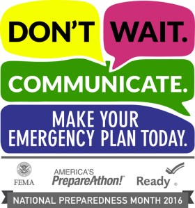 The logo for National Preparedness Month 2016.