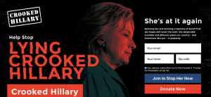 トランプ陣営による「嘘つきヒラリー」のウェブサイトhttps://www.lyingcrookedhillary.com